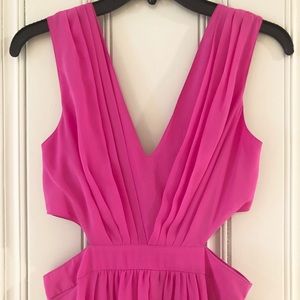 ASOS floor length, pink chiffon cutout dress. US 4